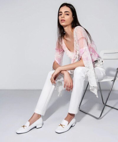 By Far Black Lino 35 Leather Loafers