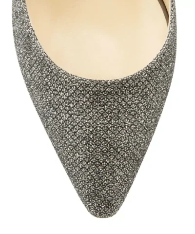 Jimmy Choo ROMY 85 Anthracite Lamé Glitter Pointy Toe Pumps