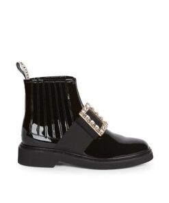 Roger Vivier Chelsea Viv' Rangers Strass Buckle Ankle Boots