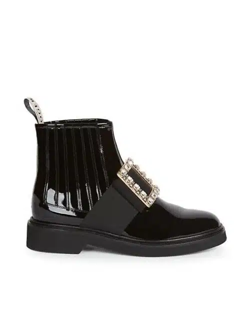 Roger Vivier Chelsea Viv' Rangers Strass Buckle Ankle Boots