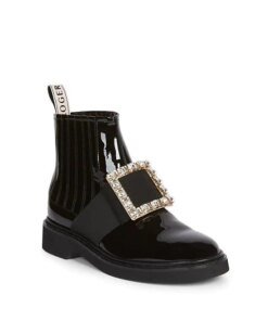 Roger Vivier Chelsea Viv' Rangers Strass Buckle Ankle Boots