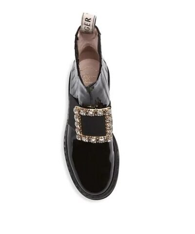 Roger Vivier Chelsea Viv' Rangers Strass Buckle Ankle Boots