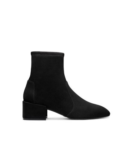 Stuart Weitzman Accordion Black Suede Bootie