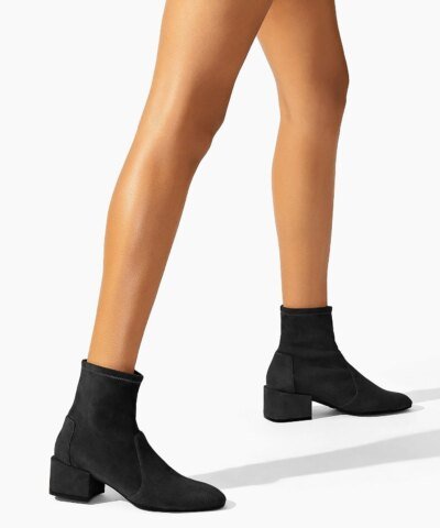 Stuart Weitzman Accordion Black Suede Bootie