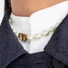 Dior 30 Montaigne Choker Gold-Finish Metal and White Resin Pearls