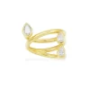 Apm Monaco Multi-Hoop Ring With Pear-Shaped Stones - Yellow Silver