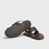 Ermenegildo Zegna Men's Brown Calfskin Sandals