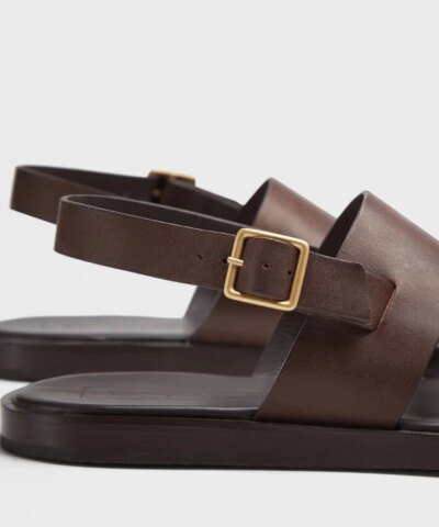 Ermenegildo Zegna Men's Brown Calfskin Sandals