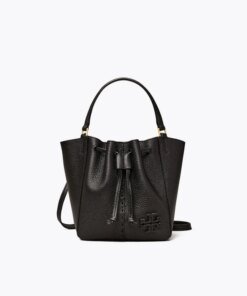 Tory Burch Mcgraw Dragonfly Mini Leather Satchel In Black