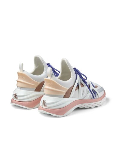 Jimmy Choo Cosmos/F White and Ballet Pink Low-Top Trainers