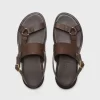 Ermenegildo Zegna Men's Brown Calfskin Sandals