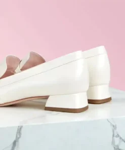 Roger Vivier RV Mini Buckle Loafers, Off White