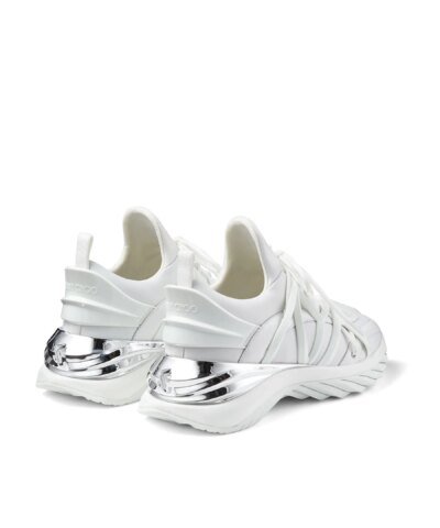 Jimmy Choo Cosmos/F White and Silver Low-Top Trainers