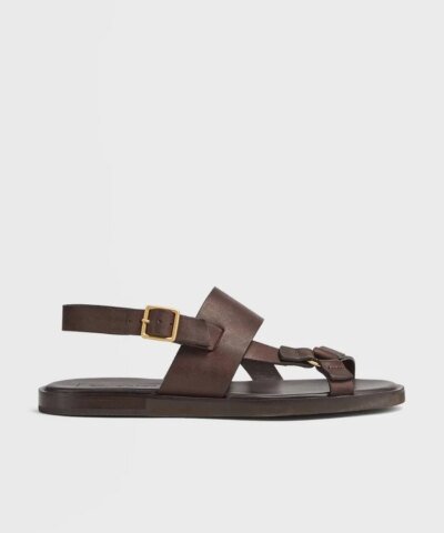 Ermenegildo Zegna Men's Brown Calfskin Sandals
