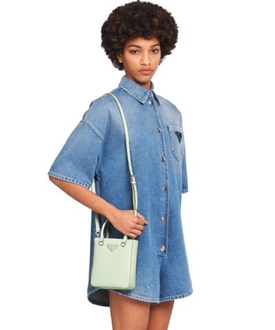 Prada Small Brushed Leather Tote