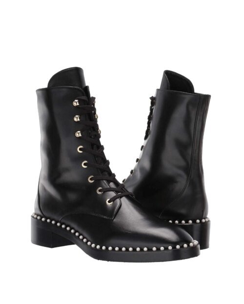 Stuart Weitzman Sondra Faux Pearl Combat Boots