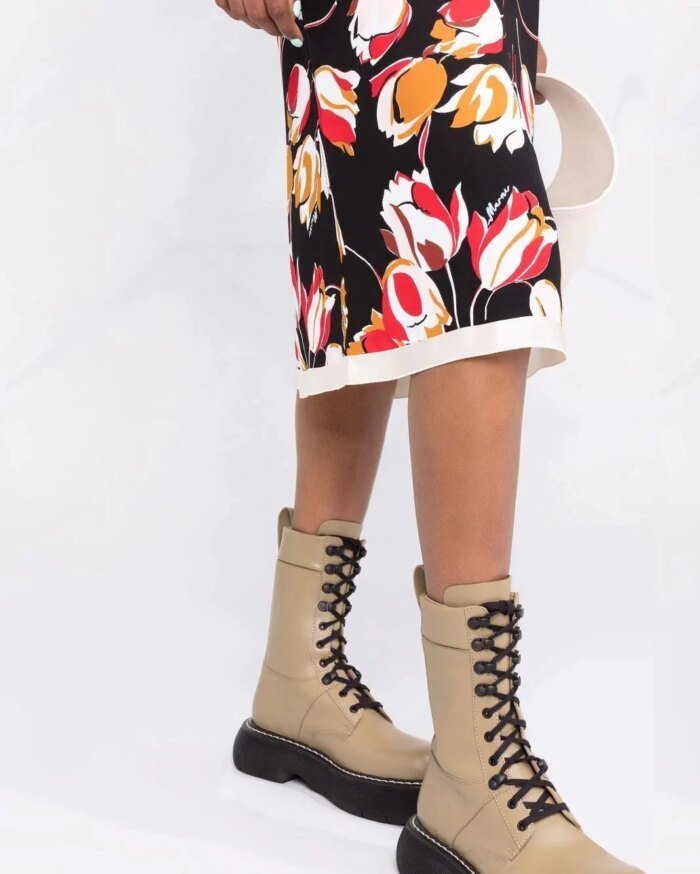 Marni Abstract-Print Long-Sleeve Dress