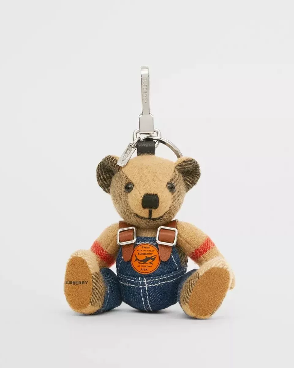 Burberry Thomas Bear Charm in Denim