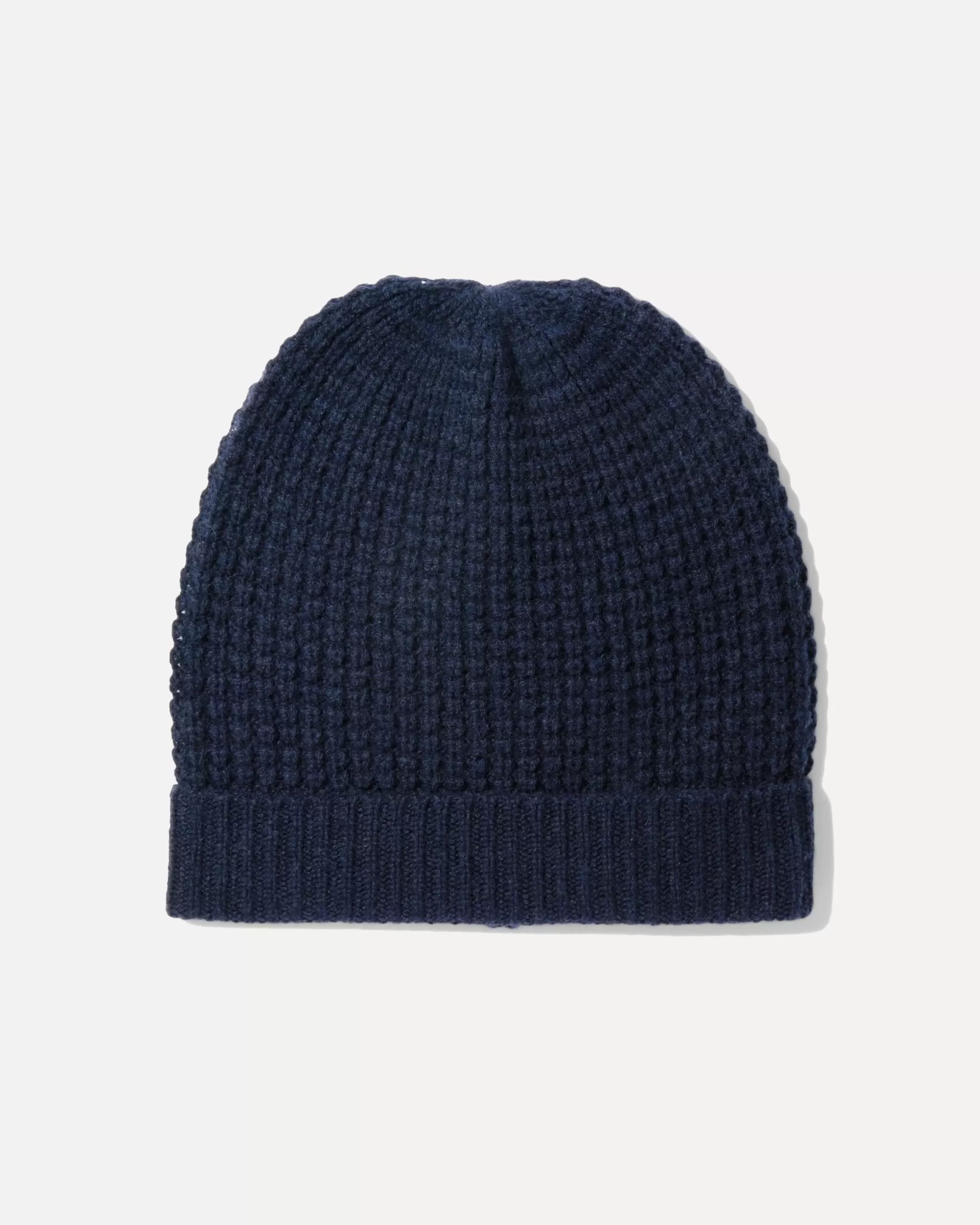 Madeleine Thompson Holby Waffle-Knit Cashmere Beanie, Navy