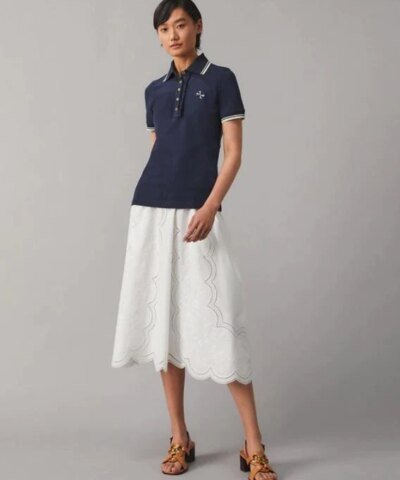 Tory Burch Ruffle Polo Shirt