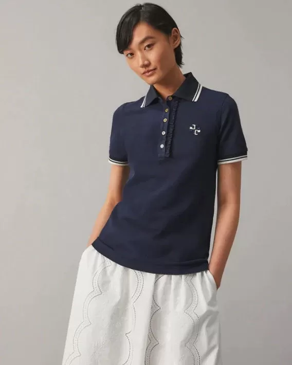 Tory Burch Ruffle Polo Shirt