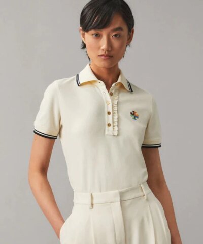 Tory Burch Ruffle Polo Shirt
