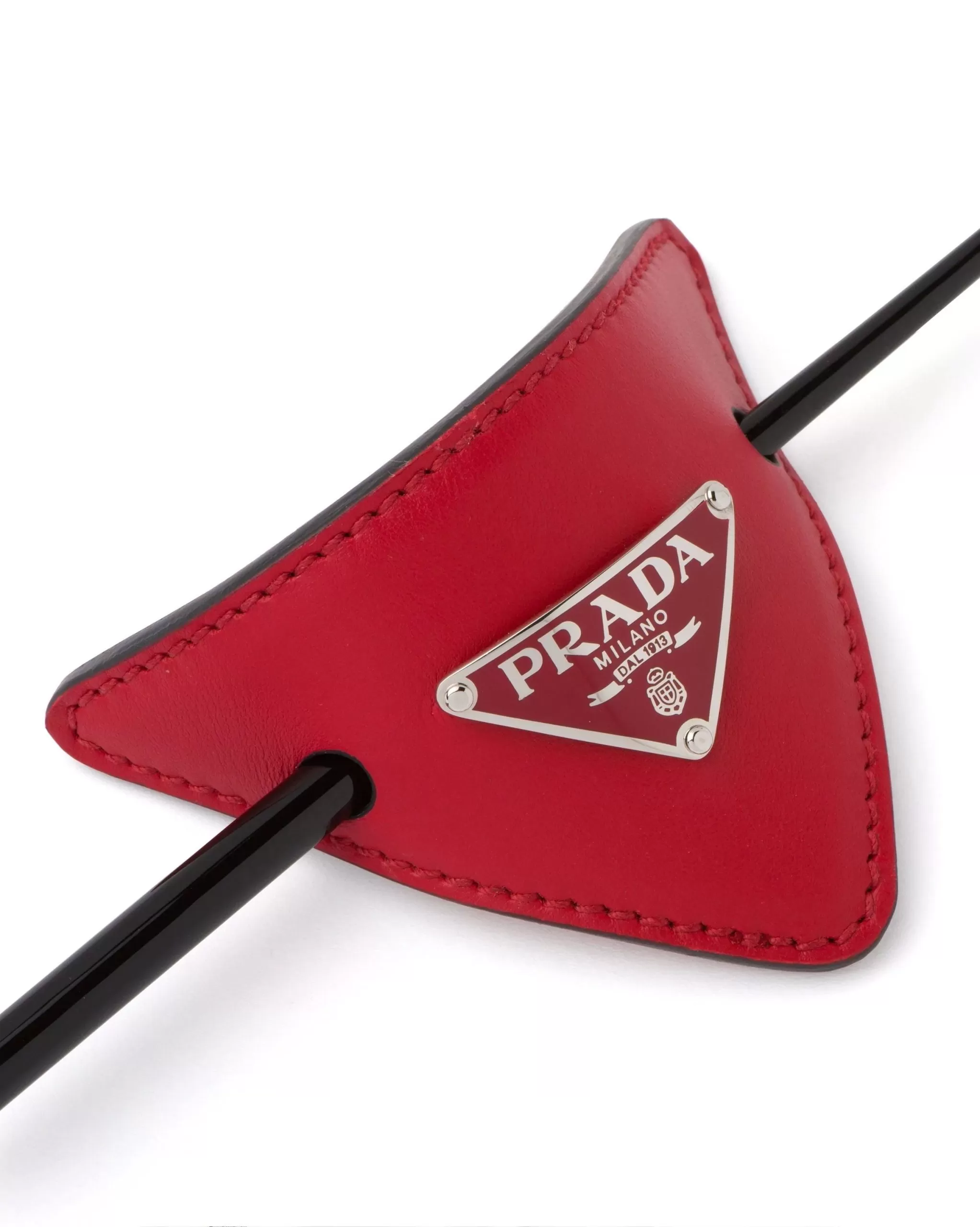 Prada Red Leather Hair Clip