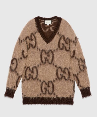 Gucci GG Mohair Wool V-Neck Sweater