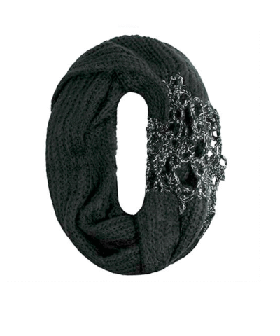 INC Crochet Flower Infinity Loop Cowl Scarf