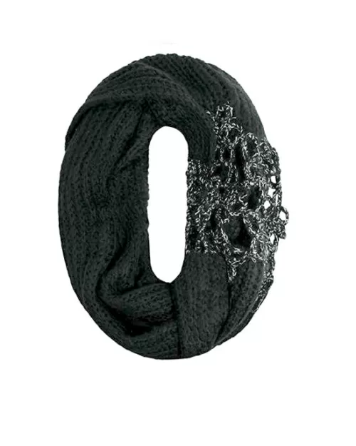 INC Crochet Flower Infinity Loop Cowl Scarf