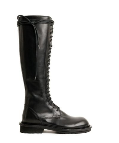 Ann Demeulemeester Knee Combat Boots Tucson Nero