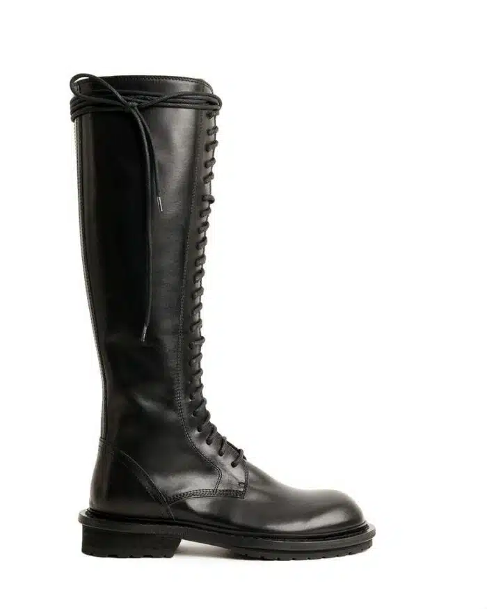 Ann Demeulemeester Knee Combat Boots Tucson Nero