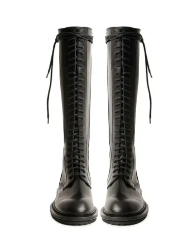 Ann Demeulemeester Knee Combat Boots Tucson Nero