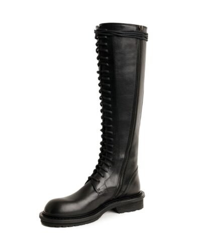Ann Demeulemeester Knee Combat Boots Tucson Nero