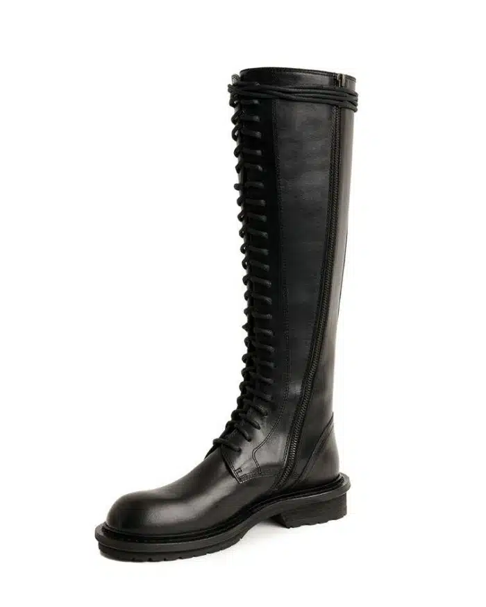 Ann Demeulemeester Knee Combat Boots Tucson Nero