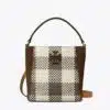 Tory Burch Mcgraw Woven Plaid Small Bucket Bag