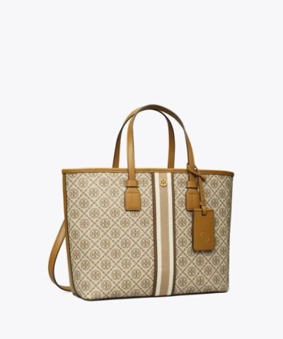 Tory Burch T Monogram Coated Canvas Small Tote Bag