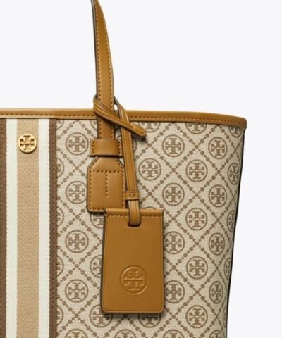 Tory Burch T Monogram Coated Canvas Small Tote Bag