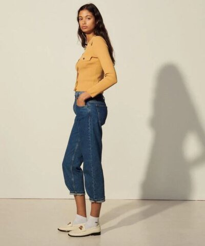 Sandro Knitted Cardigan With Polo Neck