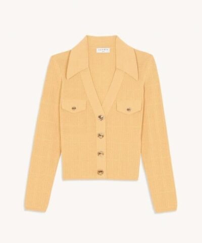 Sandro Knitted Cardigan With Polo Neck