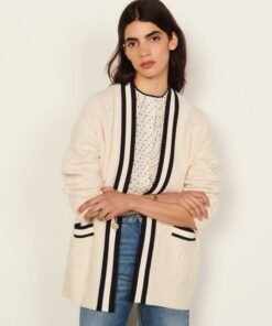 Sandro Pointelle Knit Coatigan