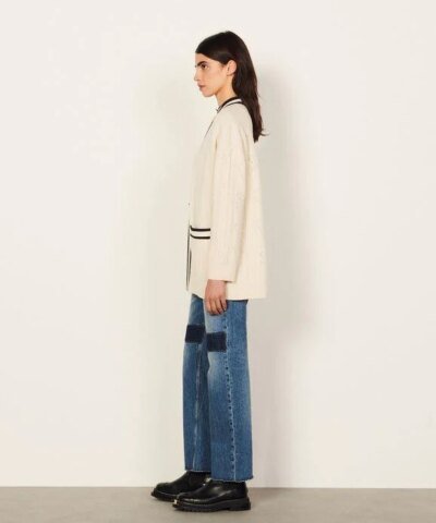 Sandro Pointelle Knit Coatigan