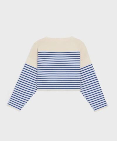Celine Boxy Mariniere Sweater In Striped Cotton