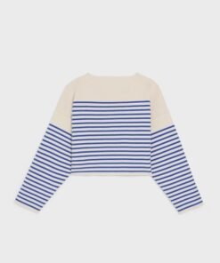 Celine Boxy Mariniere Sweater In Striped Cotton