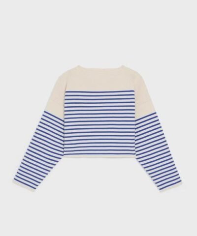 Celine Boxy Mariniere Sweater In Striped Cotton