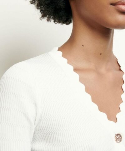 Sandro Knitted Sweater with Decorative Buttons