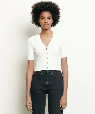 Sandro Knitted Sweater with Decorative Buttons