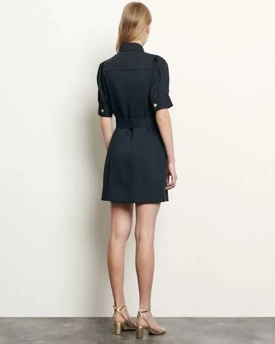 Sandro Shirt dress with decorative buttons