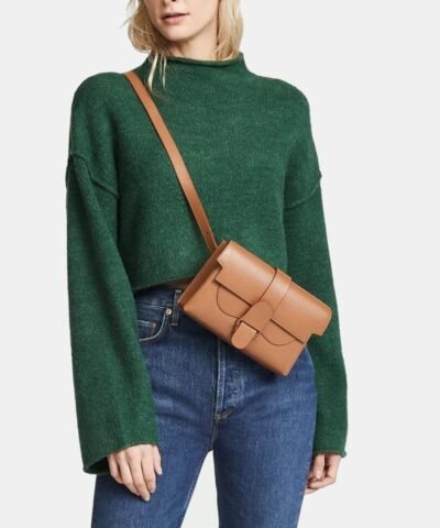 Senreve Aria Leather Belt Bag, Chestnut