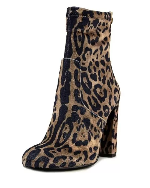 Steve Madden Edit Leopard Print Velvet Booties